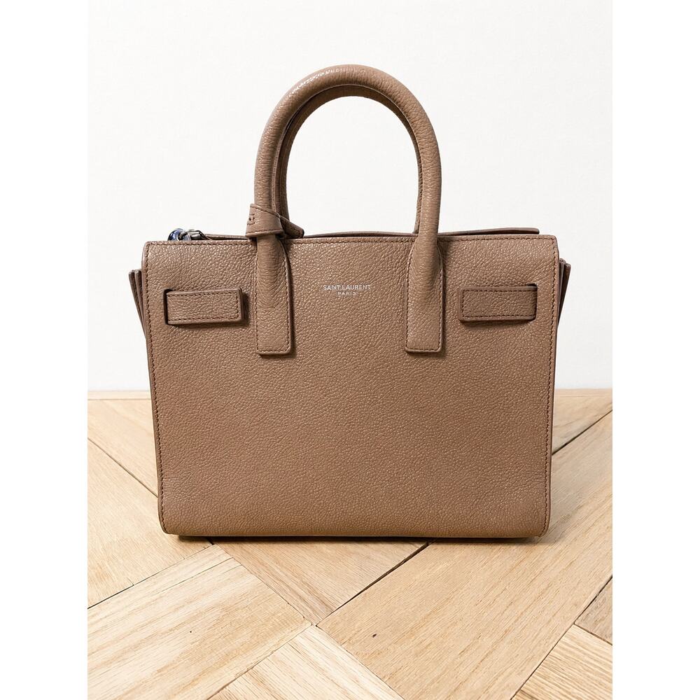 Saint Laurent YSL Sac de Jour Nano Taupe Grained Leather Crossbody Bag - Picture 6 of 6